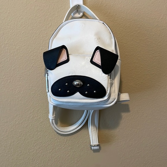 Betsey Johnson Bags Betsey Johnson Nwt Frenchie White Skull Kitsch Mini Backpack Poshmark